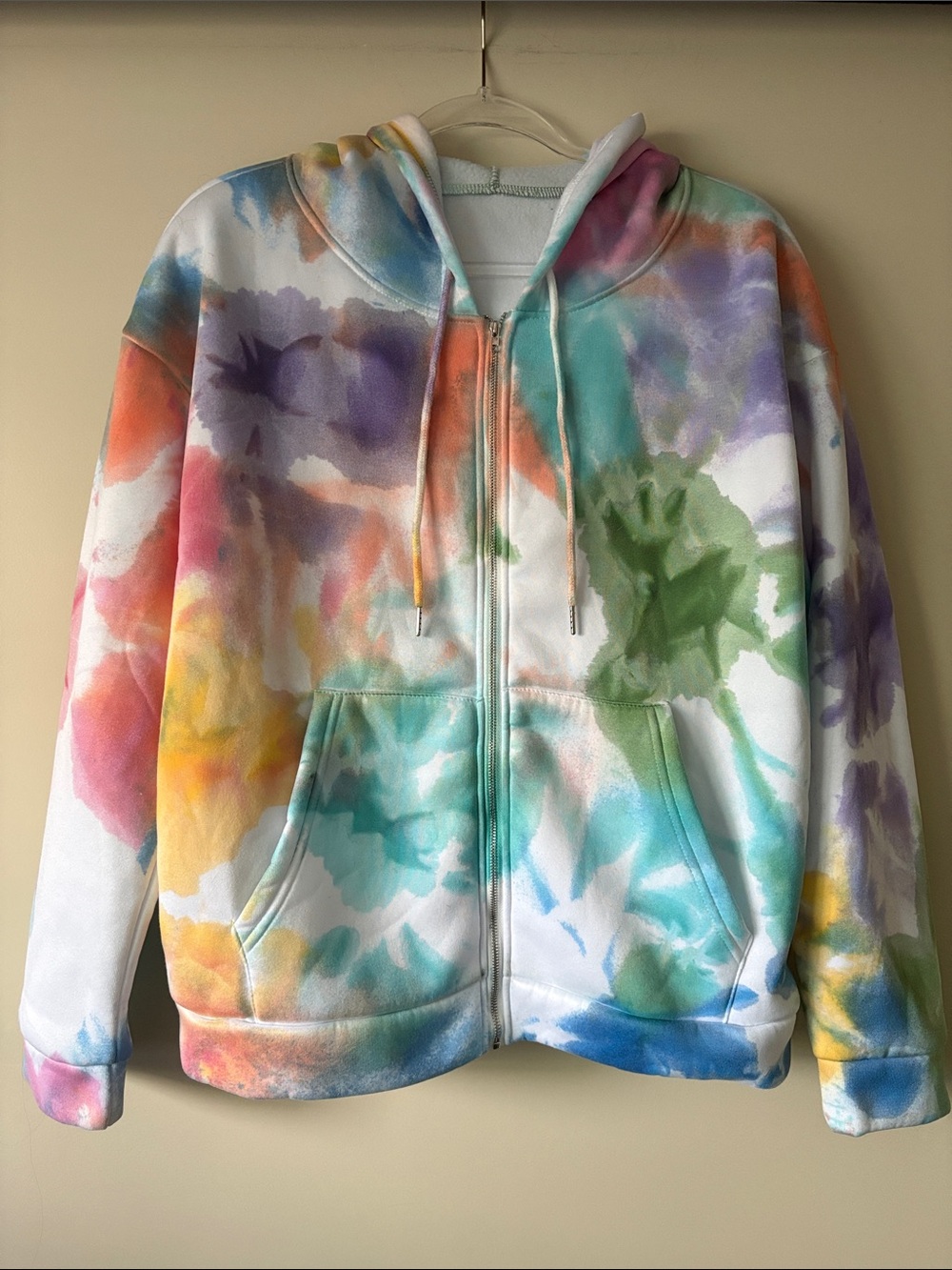 Tie-Dye Zip-Up Hoodie Jacket